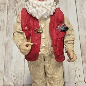 2000 Clothtique Possible Dreams  Reel Good Time 10.5” Tall Fishing Santa Only